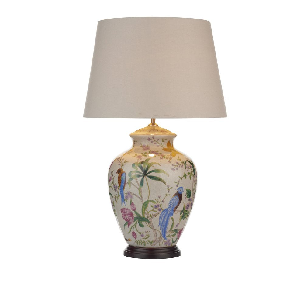 MIM4202 Mimosa Cream Ceramic Traditional Table Lamp with Cream Shade