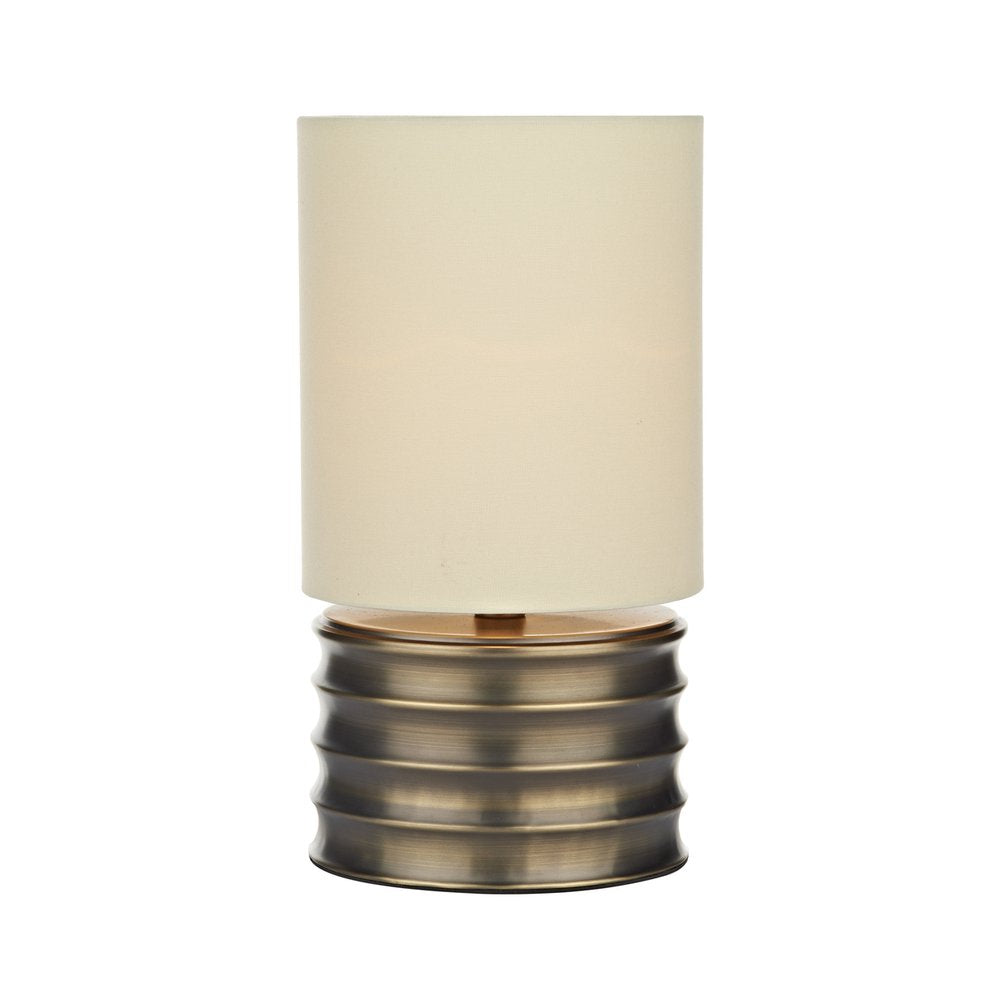 NUT4129 Nutmeg Modern Antique Gold Table Lamp with Cream Shade