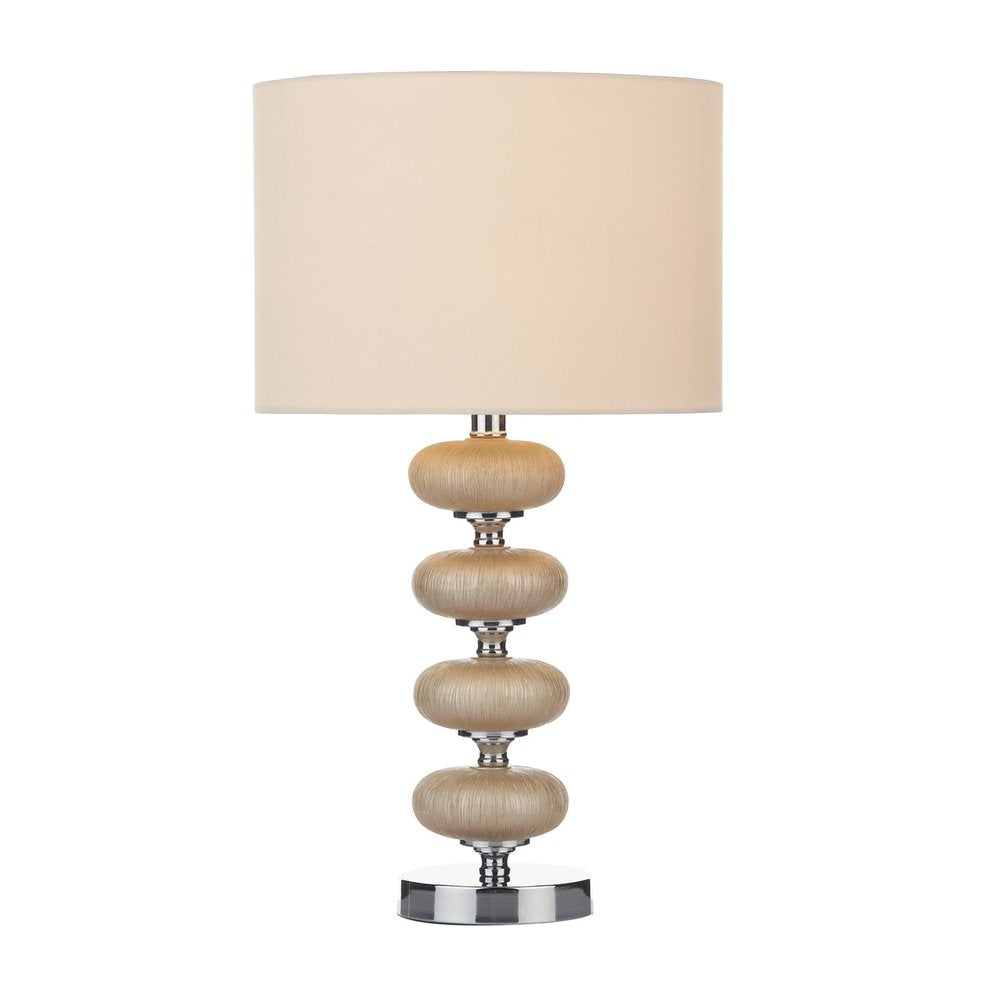 GAS4220 Gaston Modern Champagne Gold Ceramic Table Lamp with Taupe Shade