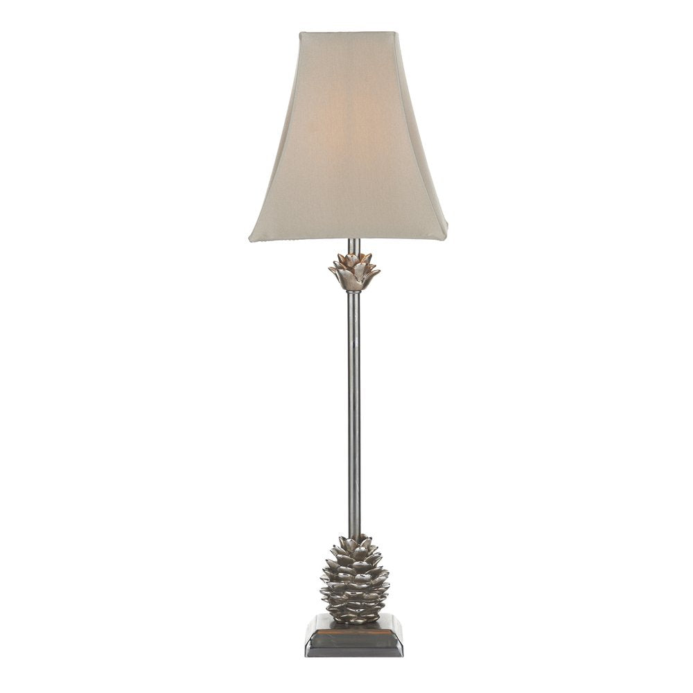 RYE4132/X Antique Decorative Silver Resin Table Lamp with Silver Shade