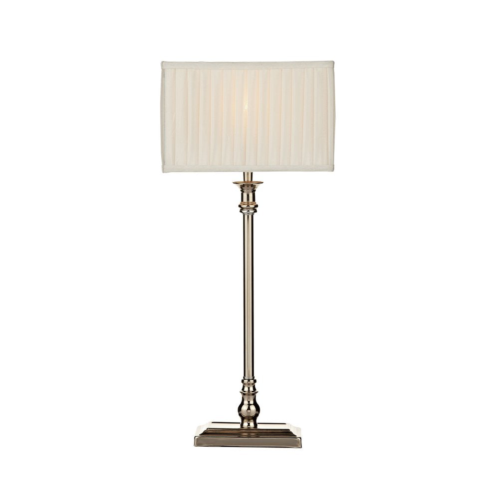 REI4238/X Reid Contemporary Polished Nickel Table Lamp with Ivory Shade