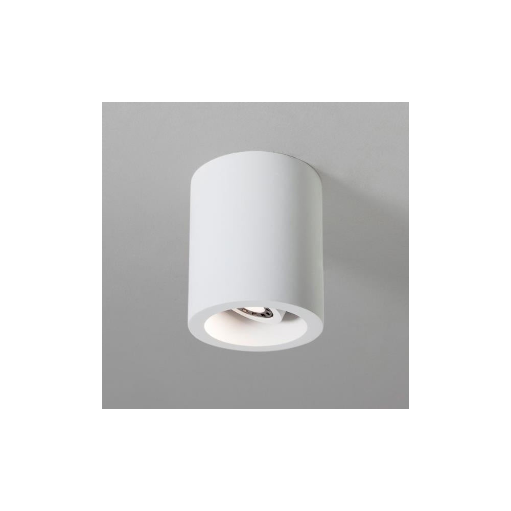 Osca 140 Round Adjustable Flush Ceiling Light In Plaster Finish 1252006