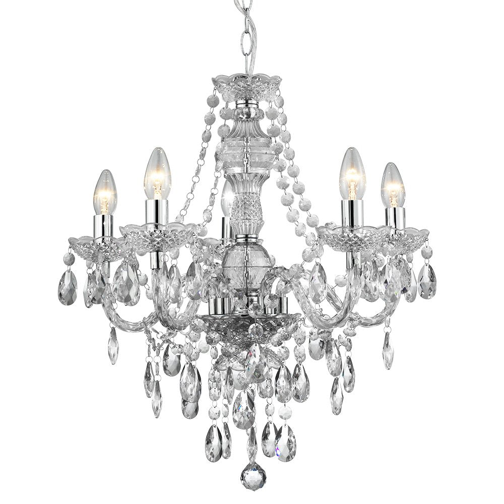 Marie Therese 5 Light Clear Chandelier - 8885-5CL