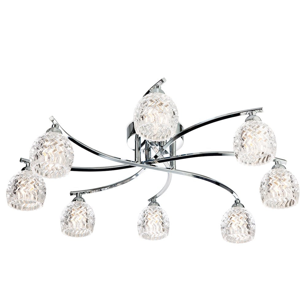 8616CH Maple 8 Decorative Light Polished Chrome Flush Ceiling Light