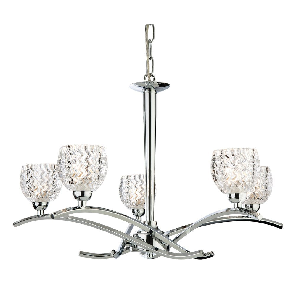 8617CH Maple 5 Modern Light Polished Chrome Ceiling Light