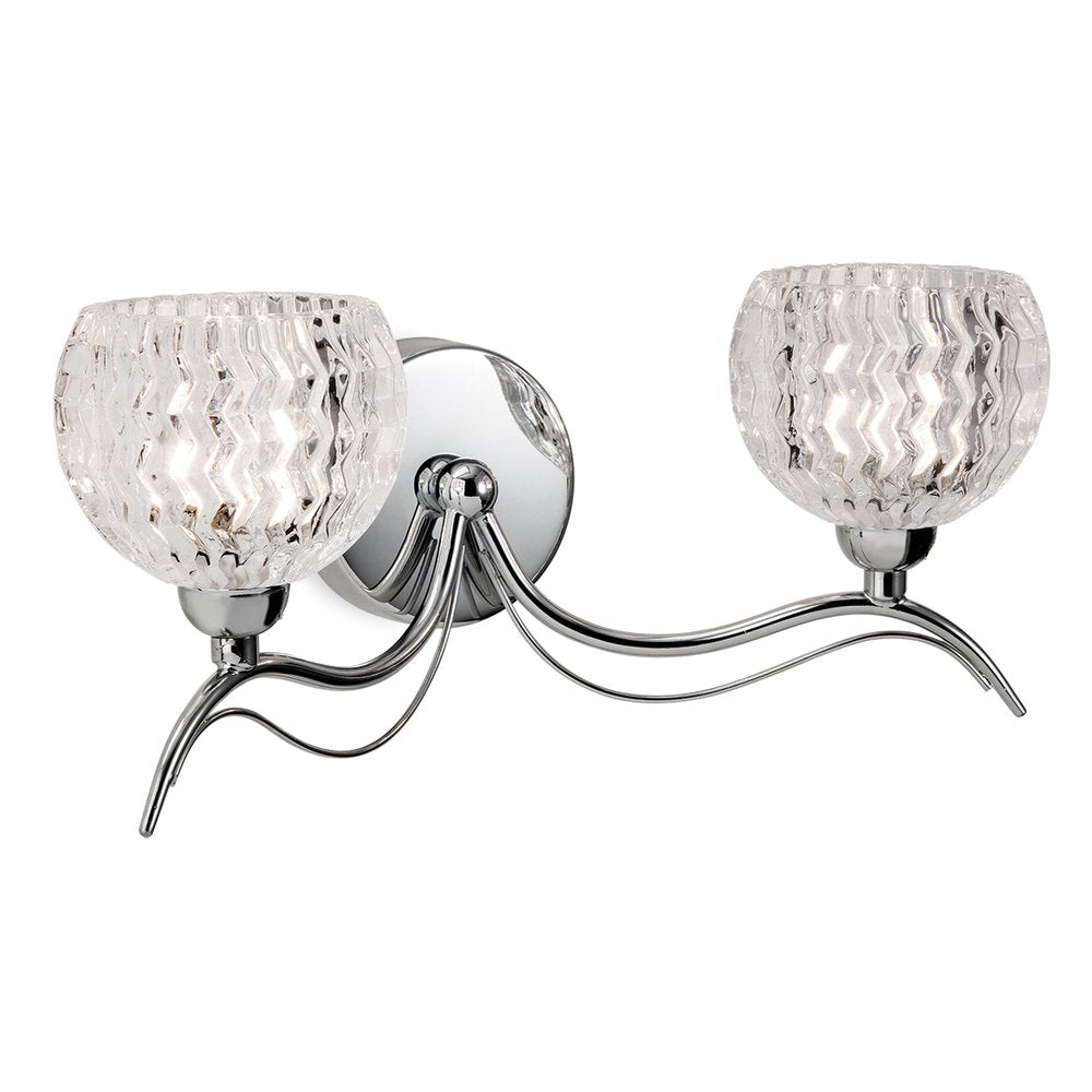 8618CH Blanche 2 Light Decorative Wall Light in Polished Chrome Finish
