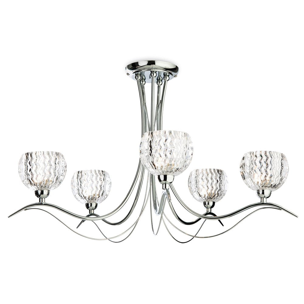 8620CH Blanche 5 Light Decorative Semi Flush Ceiling Light in Polished Chrome