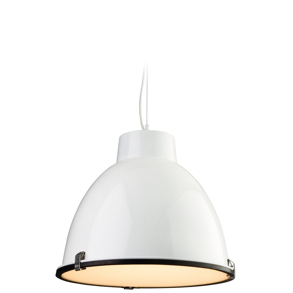 8621WH Manhattan Modern 1 Light Ceiling Pendant in White Finish