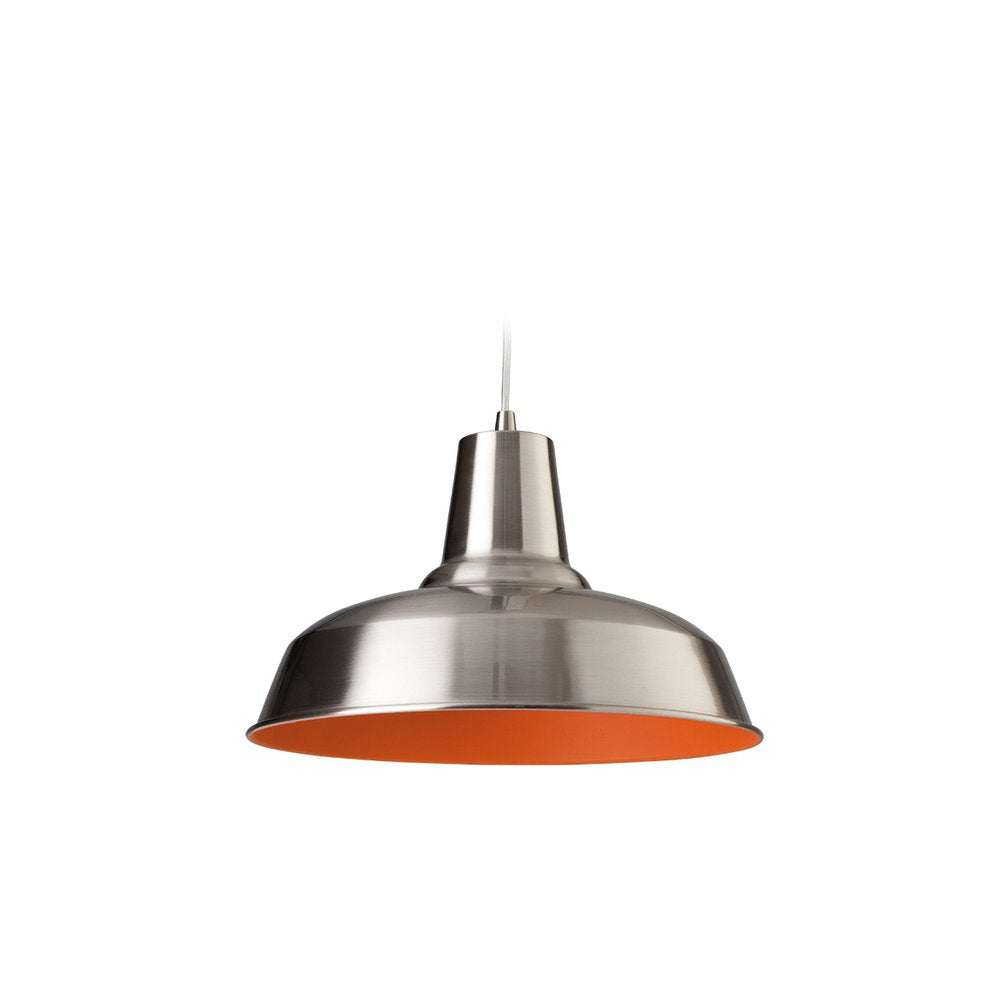 Smart Modern Modern Brushed Steel and Orange Finish Ceiling Pendant