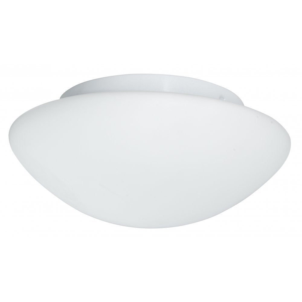 1910-28 Flush Modern Ceiling Light with White and Opal Glass