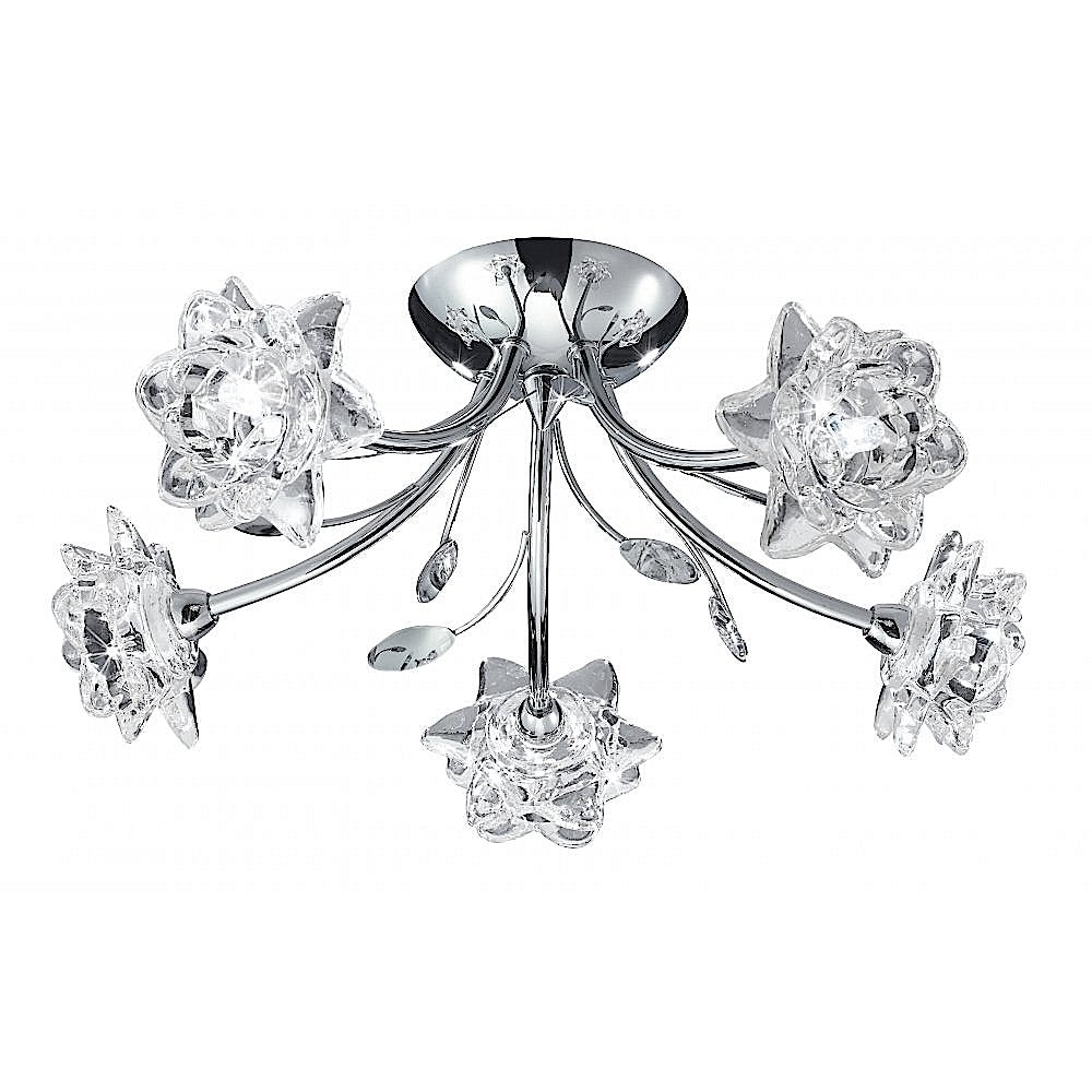Bellis 5 Light Semi Flush Ceiling Light In Polished Chrome Finish 9285-5CC