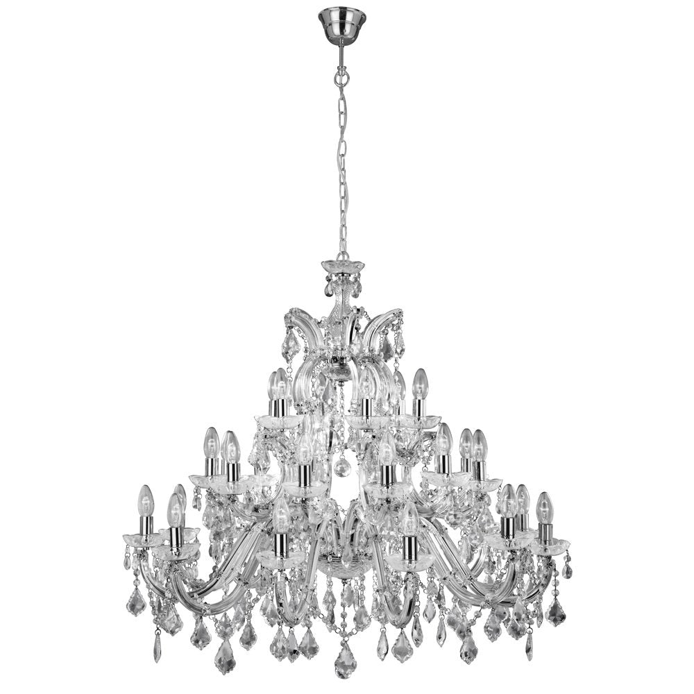 Marie Therese Classic 30 Light Ceiling Chandelier In Polished Chrome Finish 3314-30