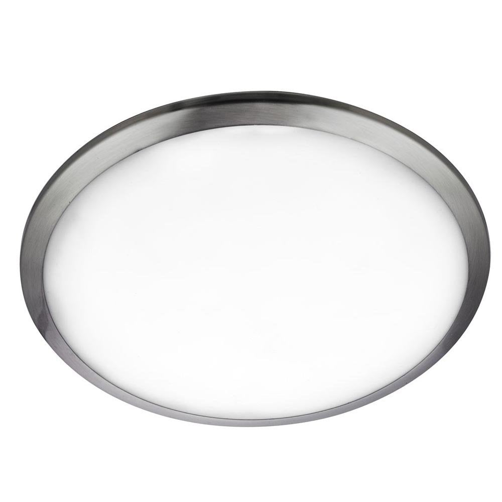 Modern Satin Silver LED Flush Light with frosted Glass - 7938-30SS