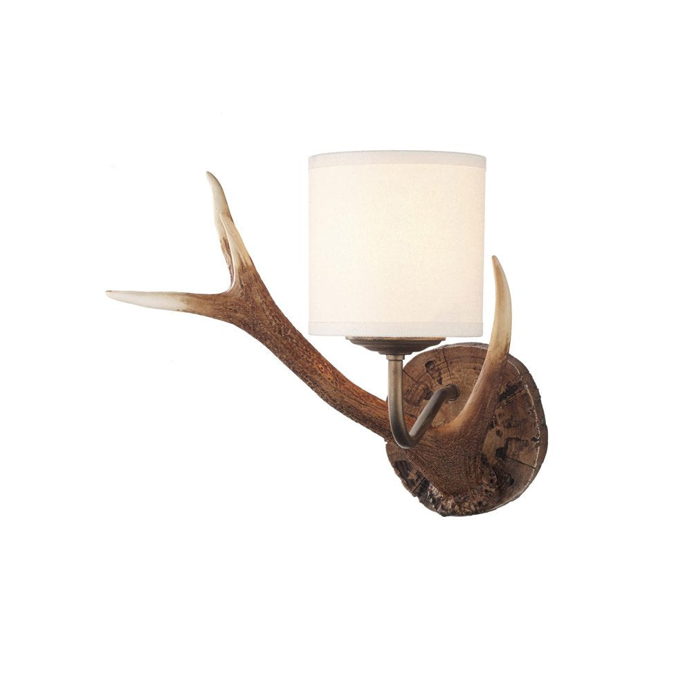 Antler Single Wall Light In Highland Rustic With Cream Shade ANT0729S