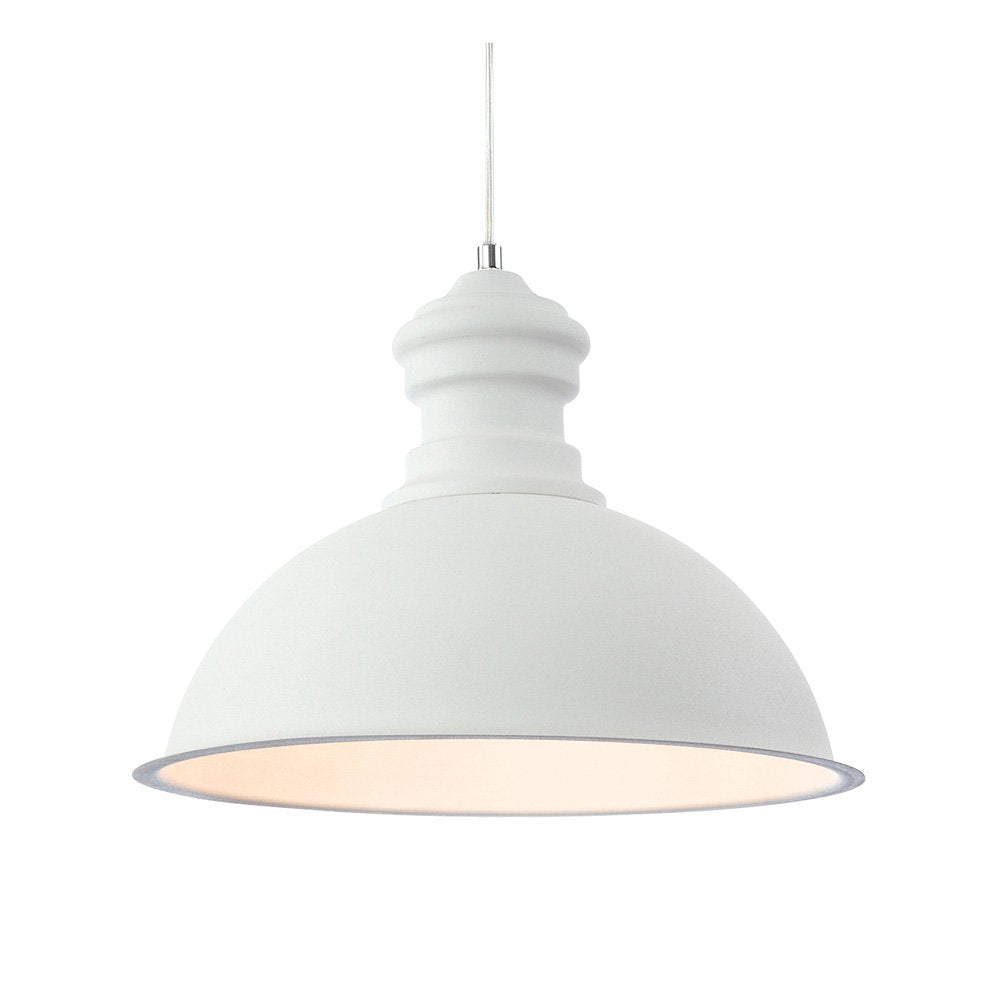 Aztec 1 Light Rough Sand White Finish Ceiling Pendant 2307WH