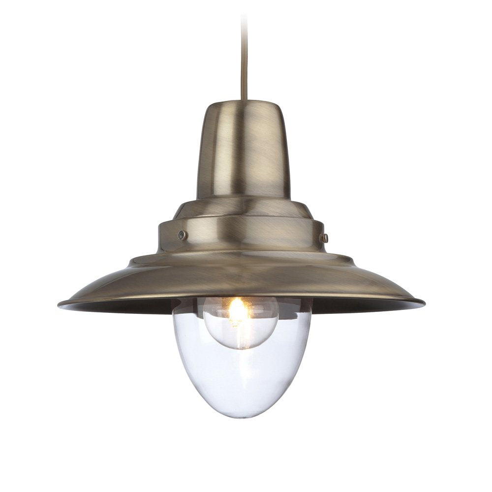 Fisherman 1 Light Ceiling Pendant in Antique Brass Finish 8645AB