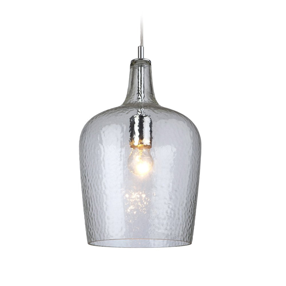 Glass 1 Light Clear Finish Dimple Effect Ceiling Pendant 2301