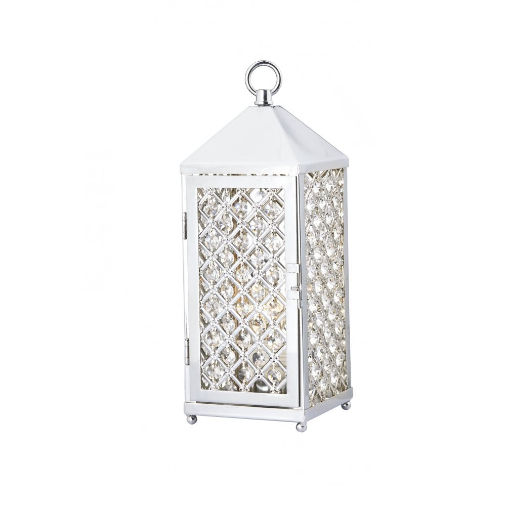 Pagoda 1 Light Chrome And Crystal Table Lantern PAG4150