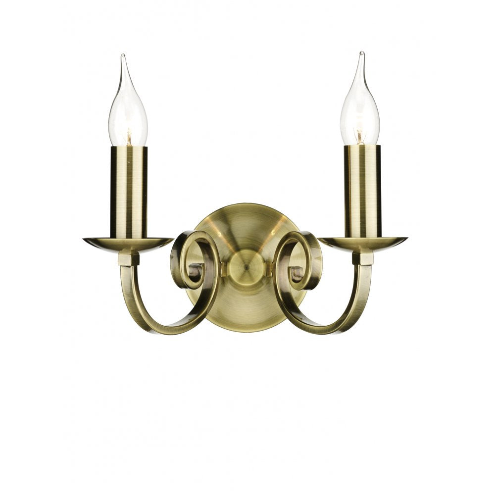 Murray 2 Light Wall Light in Antique Brass MUR0975