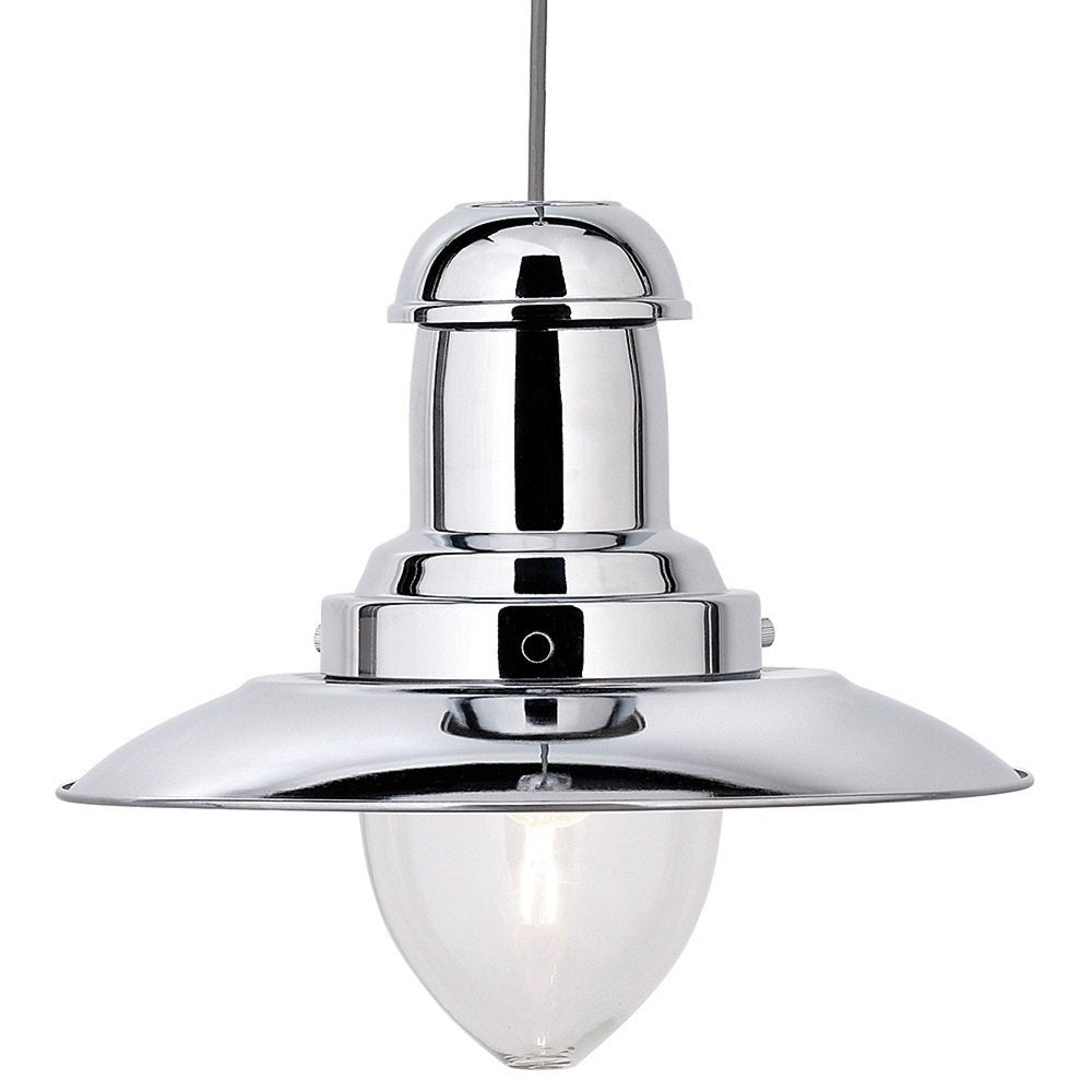 Salcombe Modern Chrome Fishermans Ceiling Pendant Light