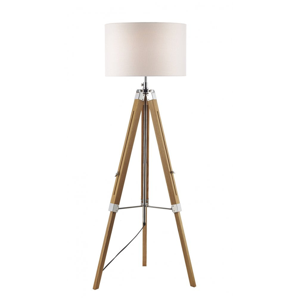 Easel Floor Lamp Wooden Base with Ivory Shade EAS4943 + PYR182
