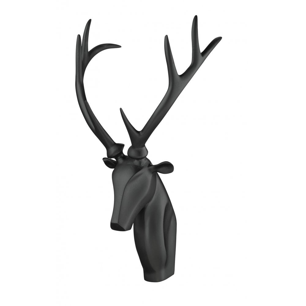 Stag Head Wall Sculpture in Black STA3922
