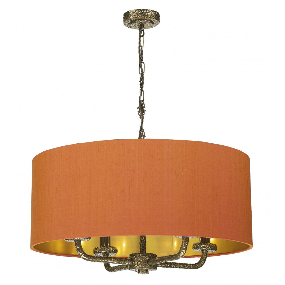 Sloane 4 Light Pendant In Bronze with Orange Shade SLO0463-11-GD