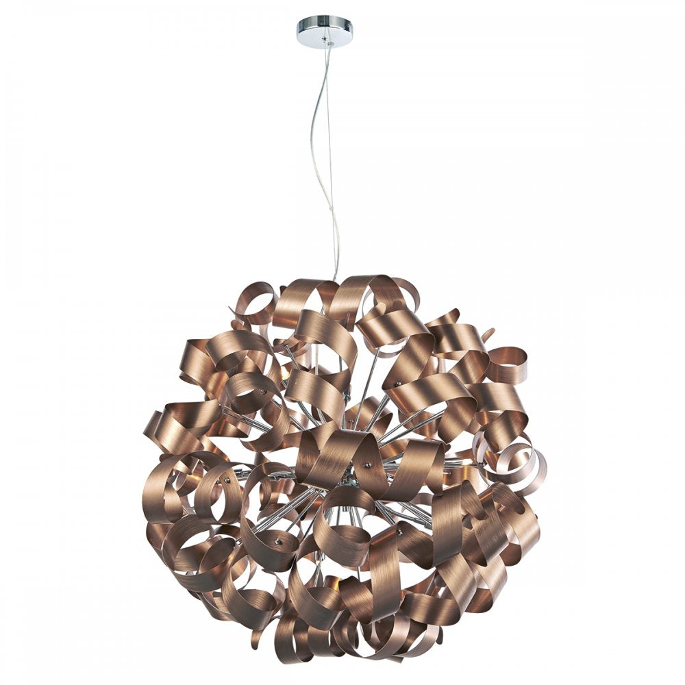 Rawley 12 Light Satin Copper Ceiling Pendant RAW1264