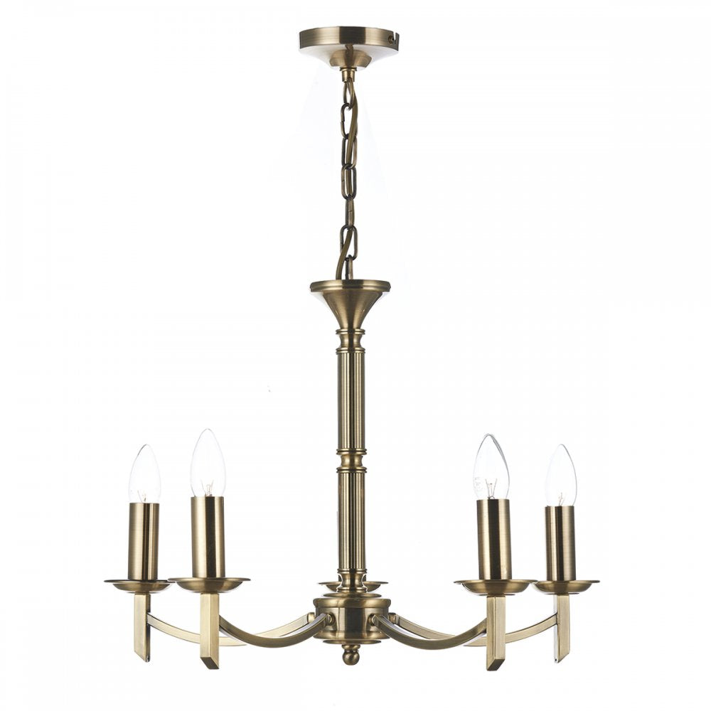 Ambassador 5 Light Antique Brass Pendant AMB0575