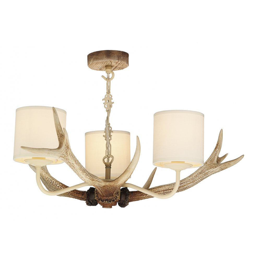 Antler 3 Light Bleached Ceiling Pendant Light ANT0315