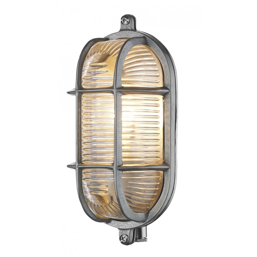 Admiral Small Oval Nickel Outdoor Wall Light IP44 ADM5238
