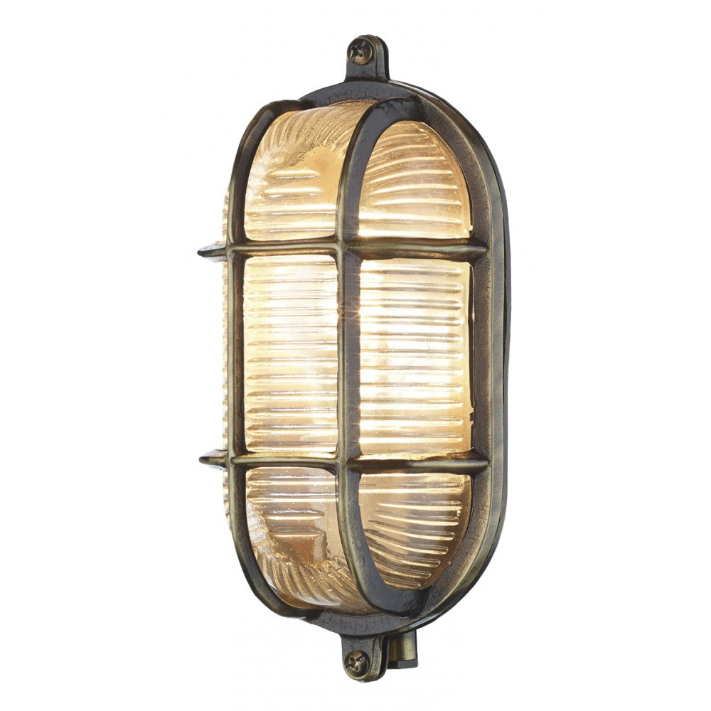 Admiral  Small Oval Antique Brass Outdoor Wall Light IP64 ADM5275