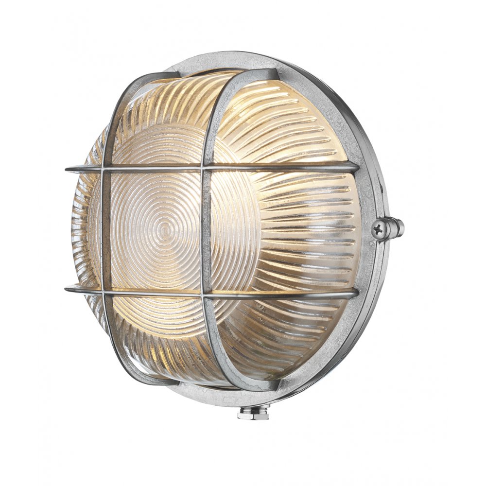 Admiral Nickel Round Exterior Outdoor Wall Light IP64 ADM5038