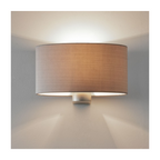 Napoli Contemporary Matt Nickel Wall Light with Oyster Shade 1185001+ 5014003