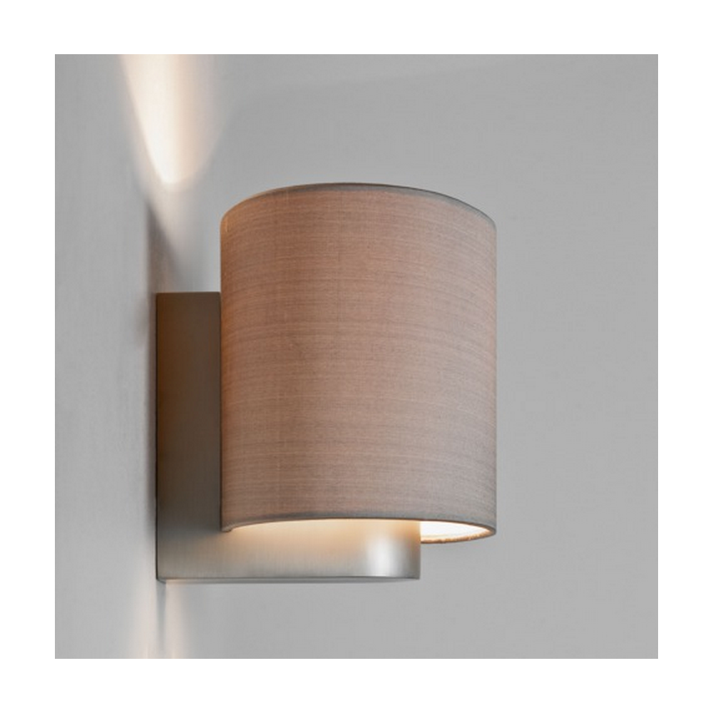 Napoli Contemporary Matt Nickel Wall Light with Oyster Shade 1185001+ 5014003