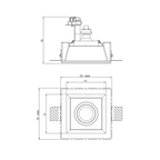 Blanco Square Adjustable Downlight in Plaster Finish 1253007