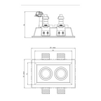 Blanco Twin Adjustable Downlight in Plaster Finish 1253006