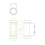 Dartmouth Twin Outdoor Wall Light in Black Finish 1372006