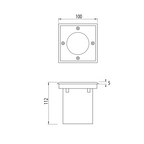 Gramos Outdoor Square Ground Spotlight In Stainless Steel Finish IP65 1312003