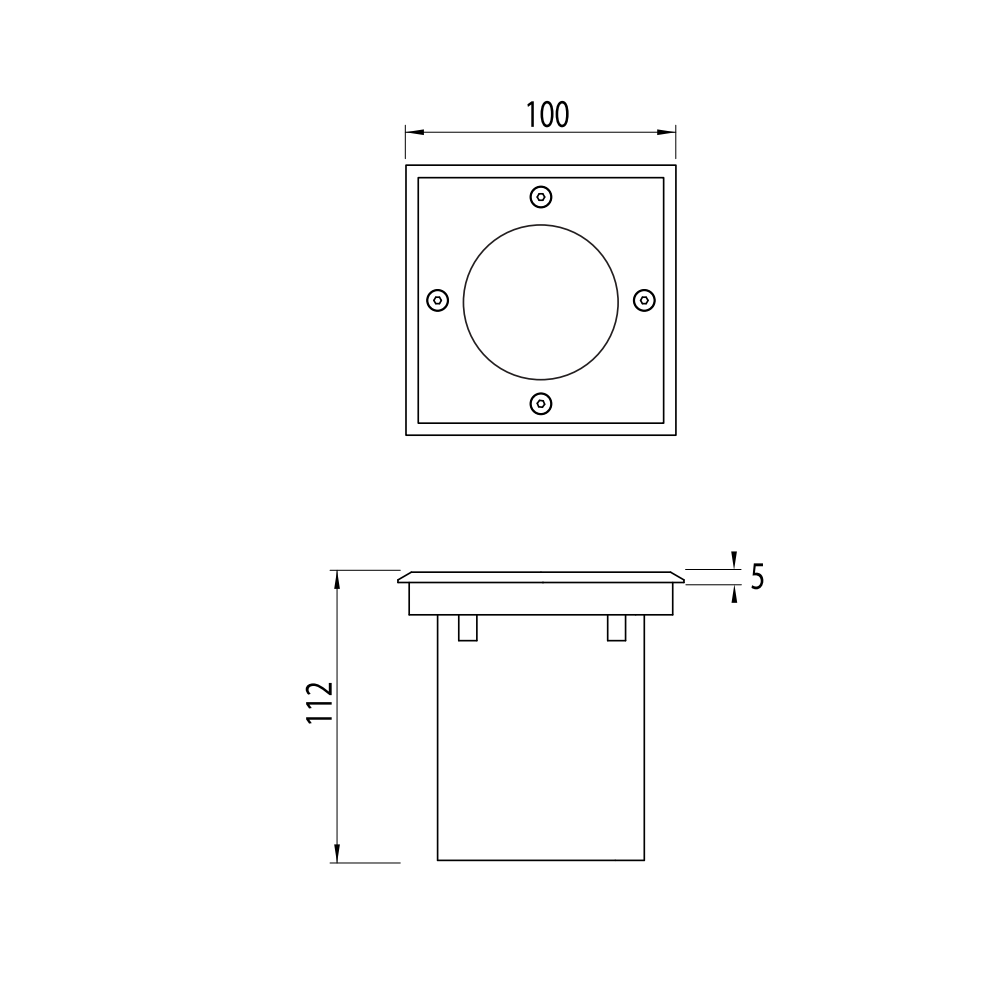 Gramos Outdoor Square Ground Spotlight In Stainless Steel Finish IP65 1312003