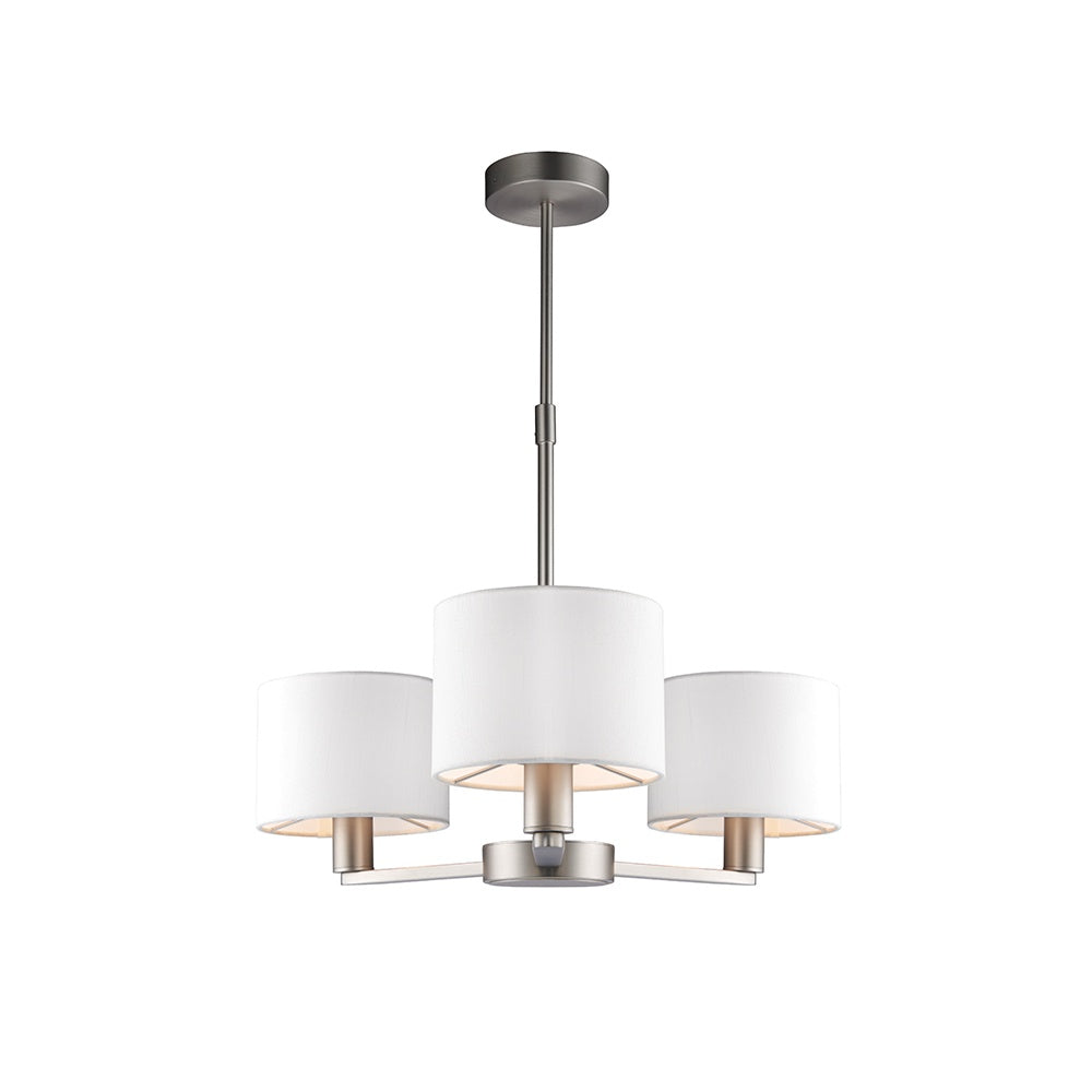 Daley 3 Light Ceiling Pendant Light in Matt Nickel Finish 60256