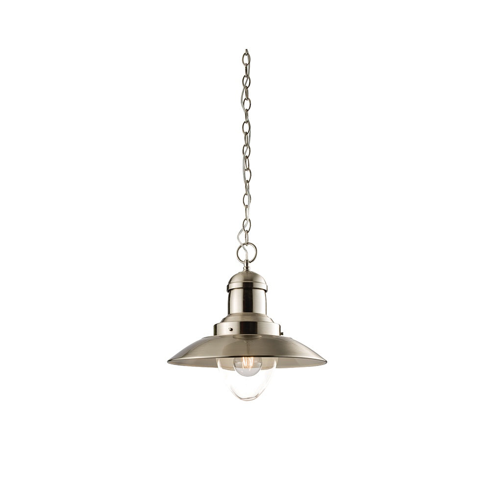 Mendip Fishermans Ceiling Pendant Light in Satin Nickel Finish 60799