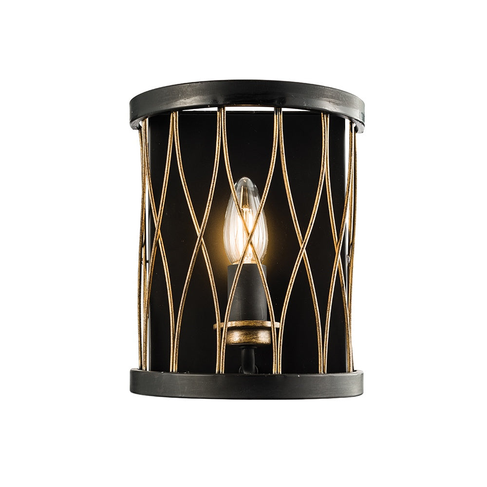 Heston Wall Light in Black and Rustic Bronze Finish 61499