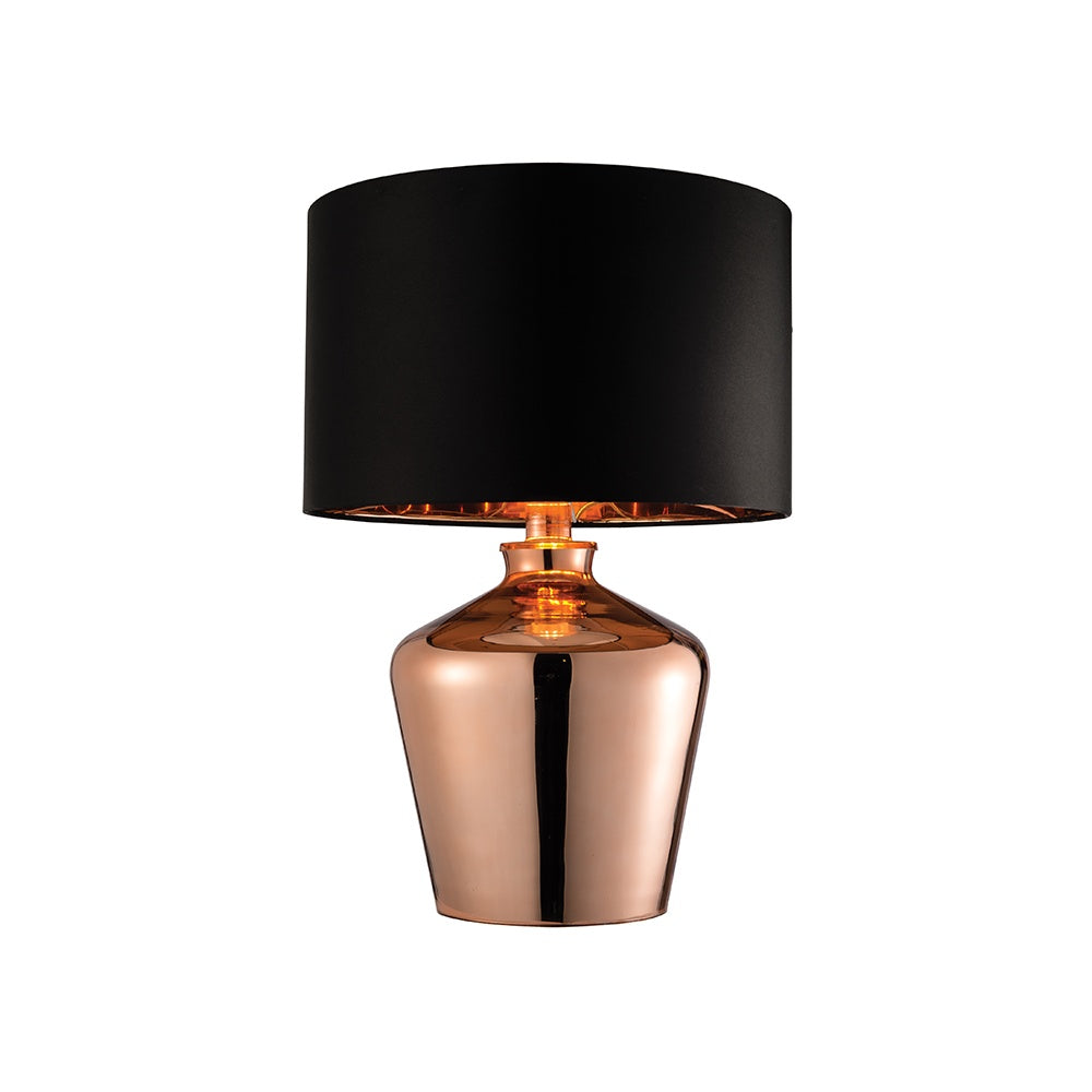 Waldorf Glass Table Lamp in Copper Finish 61149