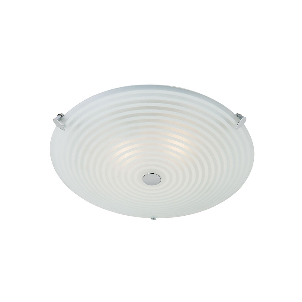 Roundel Frosted and  Clear Glass Flush Ceiling Light 633-32