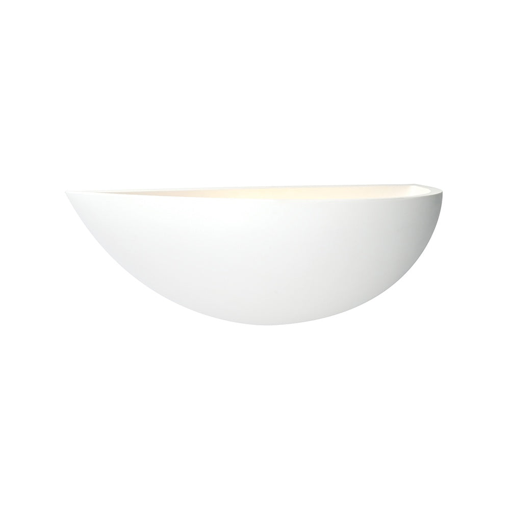Mini Crescent Modern Wall Light in White Plaster Finish 10401