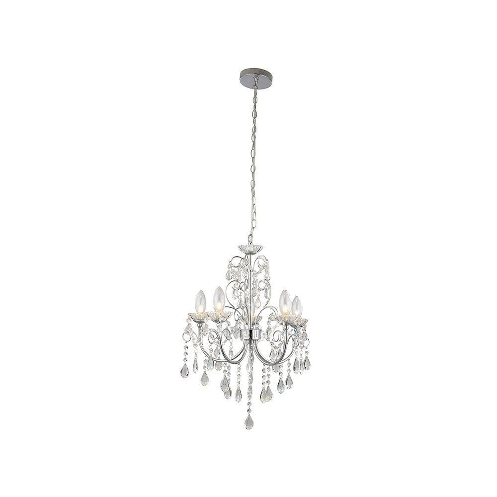 Tabitha Crystal Glass Bathroom Ceiling Pendant Light in Chrome Finish 61384