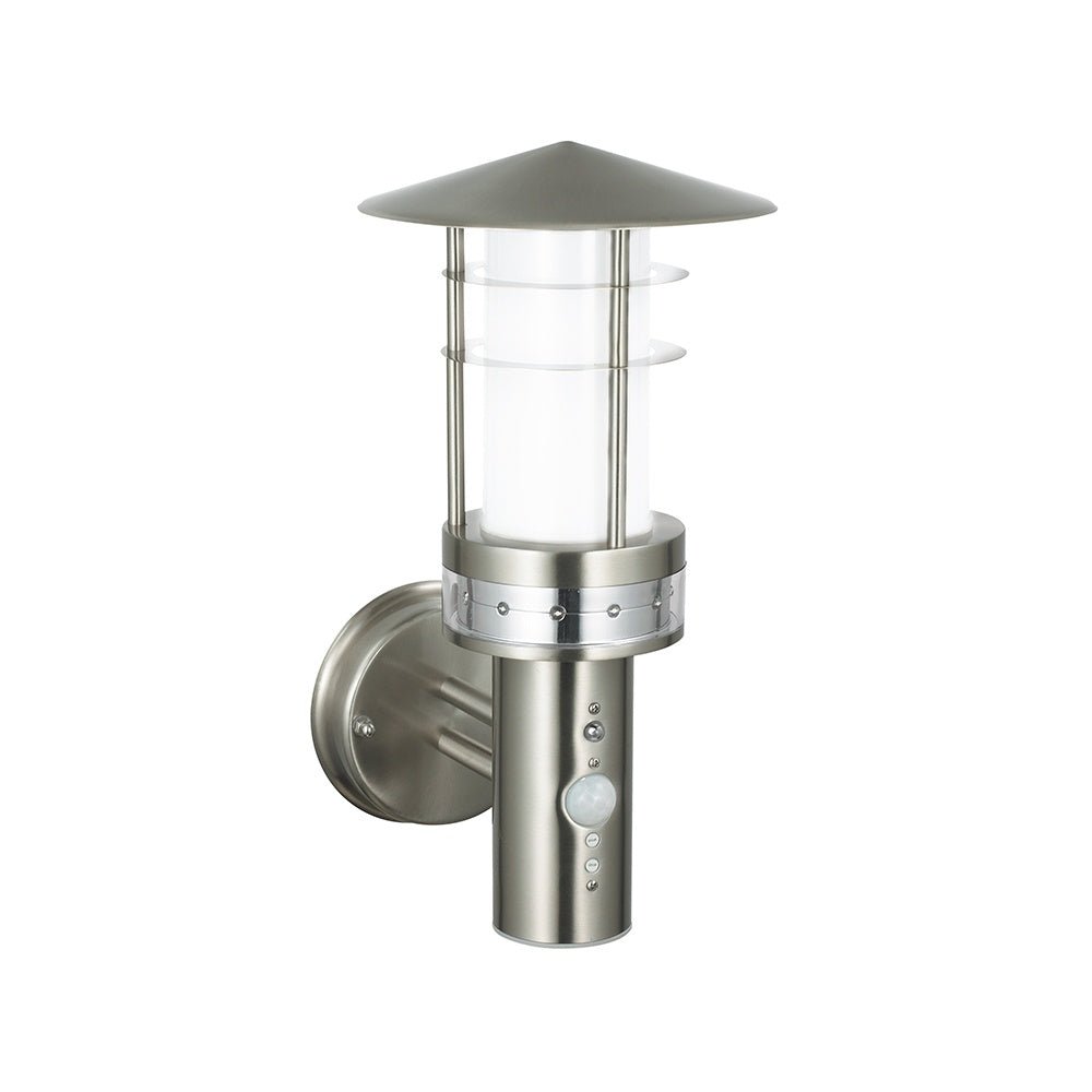 Pogoda PIR Exterior Wall Light In Brushed Stainless Steel Finish IP44 13924