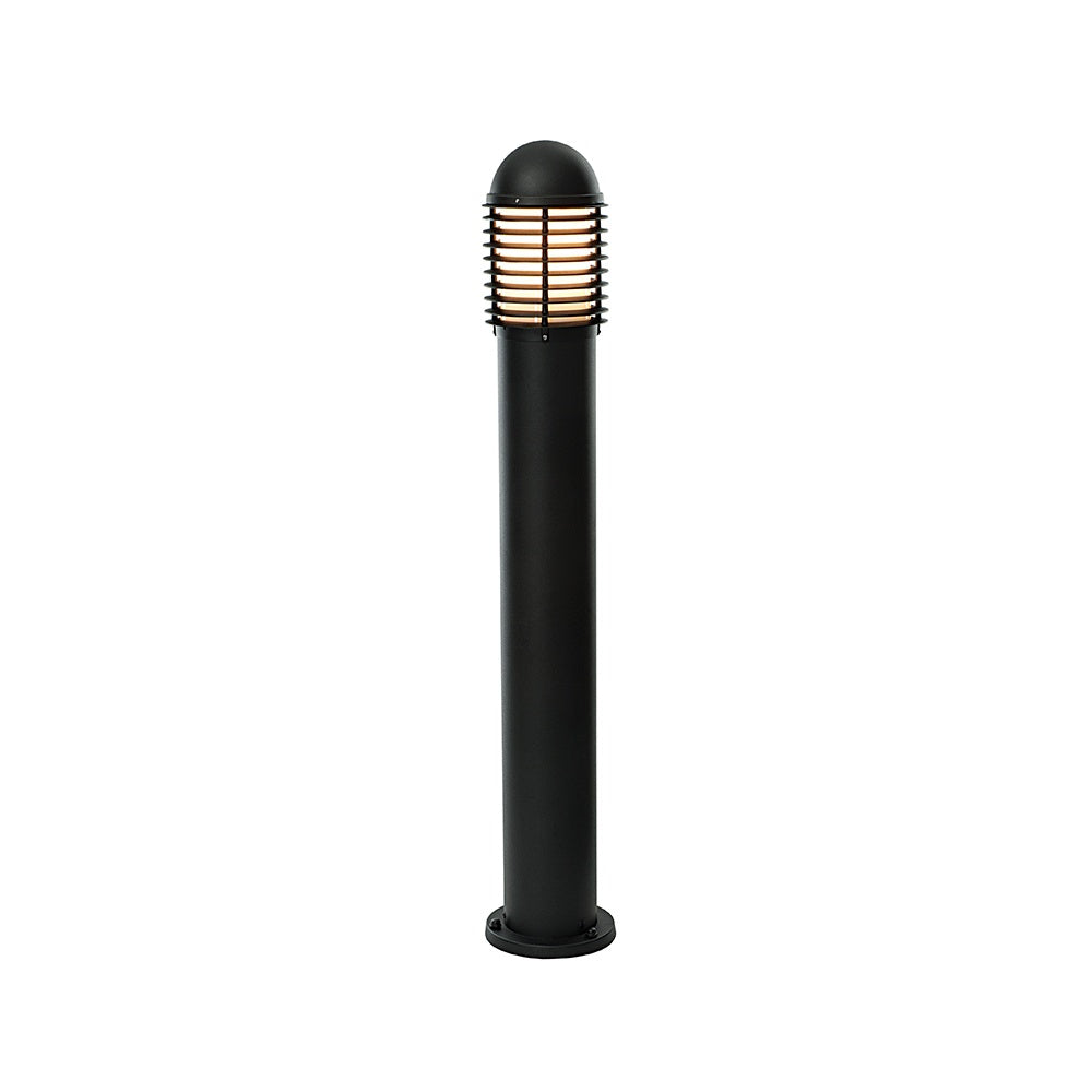 Louvre Exterior Bollard Light In Matt Black Paint Finish IP44 CH200E27BK