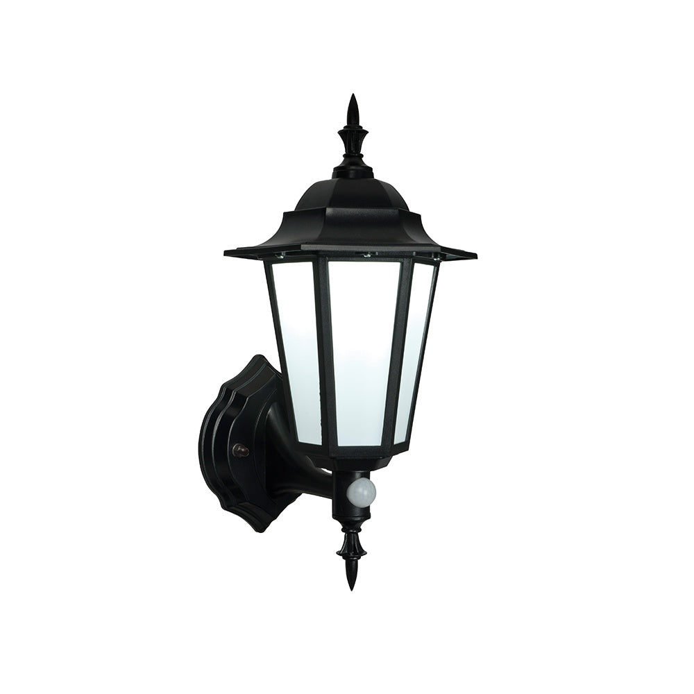 Eversham PIR Exterior Wall Light In Matt Black Textured Finish IP44 54555